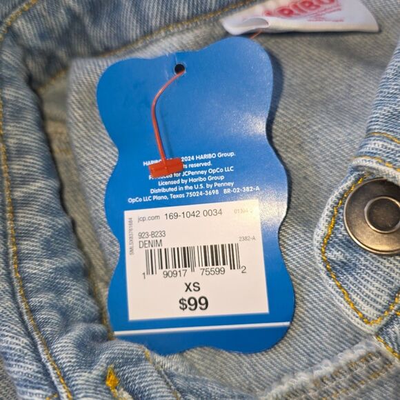 JCPenney x HARIBO Women's Denim Embroidered Lightweight Bear Shirt Jacket - Picture 10 of 10